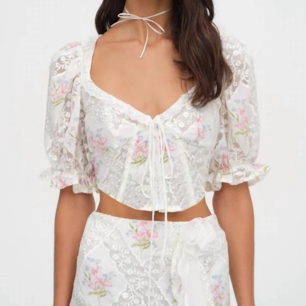 For Love and Lemons Diana Floral Top Size S